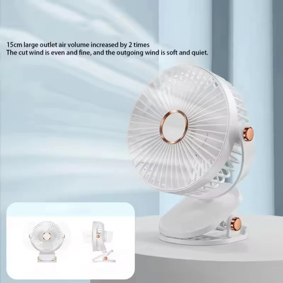 Xiaomi 8000mAh Clip-on Fan 5 Speed Quiet Rechargeable Desktop Portable Air Circulator Wireless Fan With LED Light For Camping