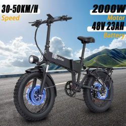 2024 New H20 PRO Electric Bicycle 48V 23AH 2000W 20 Inch Fat Tire folding Outdoor Ebike Mountain Snow Waterproof Electric Bike
